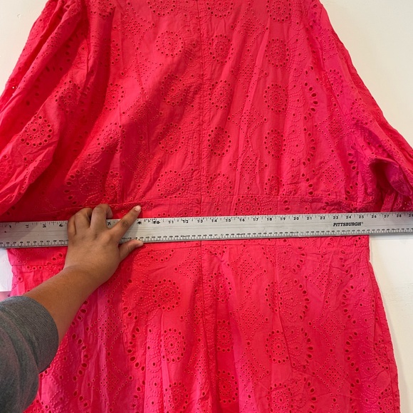 New Ivy City Co MARY KATE DRESS Coral V Neck Ruff’s Corset Women Size 28W - Picture 5 of 5